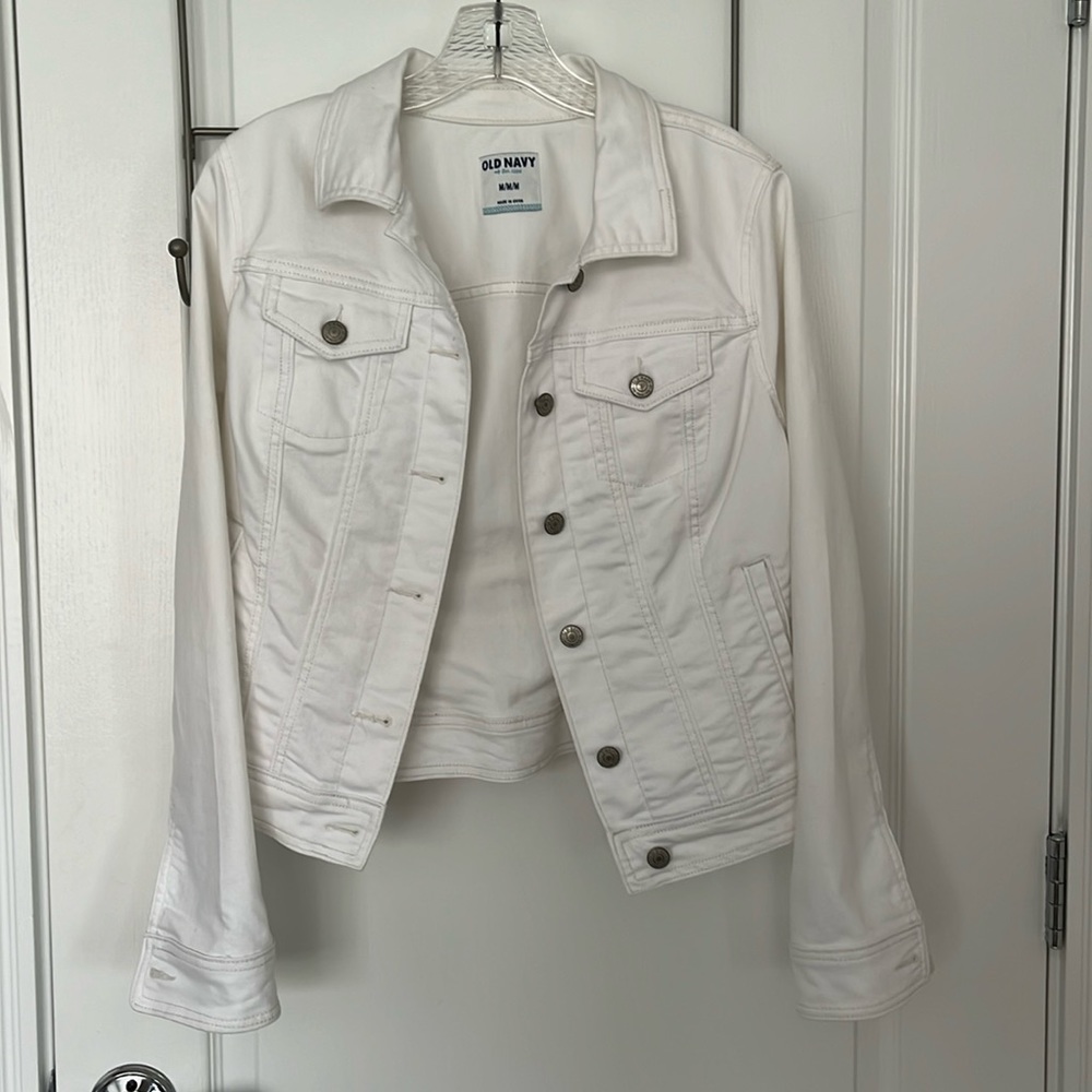 Tailored White Jean Jacket